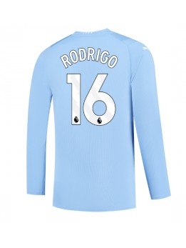 Moški Nogometna dresi replika Manchester City Rodri Hernandez #16 Domači 2023-24 Dolgi rokav